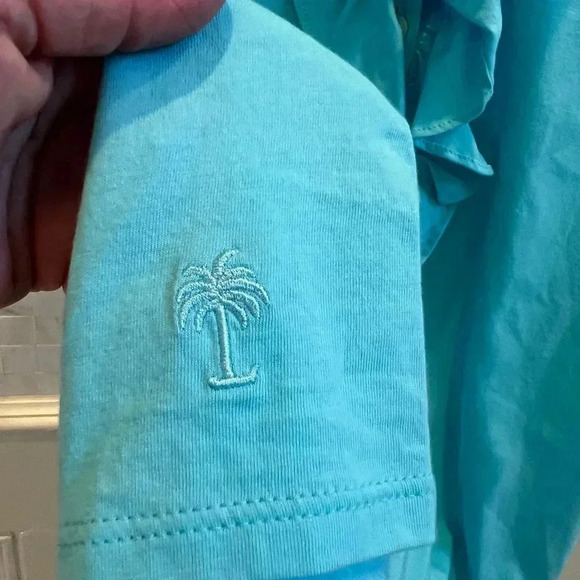 Lilly Pulitzer sleeveless drew collar ruffle top shorley blue medium tank - Picture 6 of 11